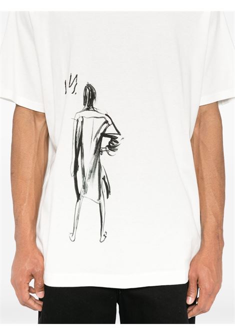 White printed jersey T-shirt Yohji yamamoto - men Yohji Yamamoto | HPT609931